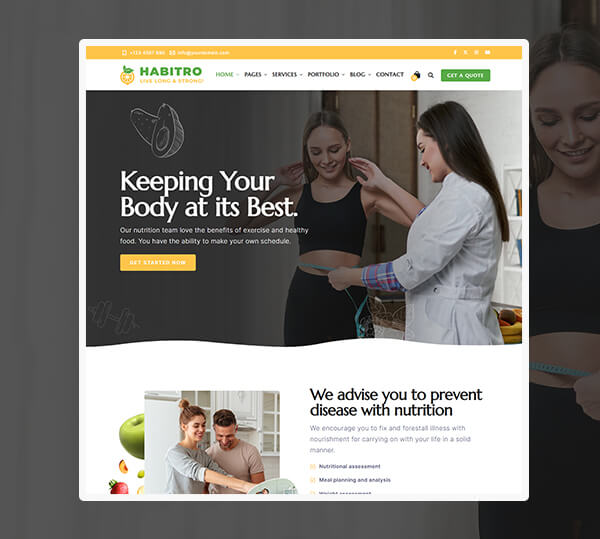 Nutrition Health and Diet WordPress Theme