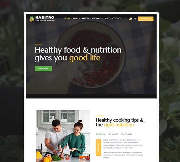 Nutrition Health and Diet WordPress Theme